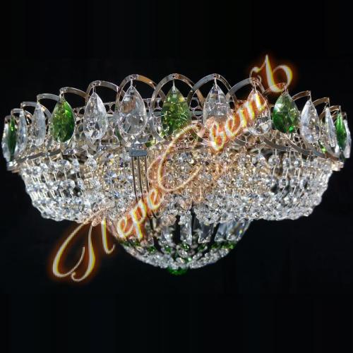 1051 Кольцо Купол 6л, цв.к (зеленый)