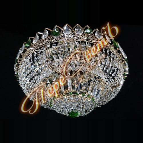 1051 Кольцо Купол 6л, цв.к (зеленый)