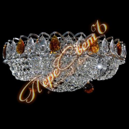 Кольцо Сетка - 1053Ц, цвет камня чайный