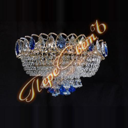 5056/30/К*Ц Капель Кулон (Пирамида 30), цв.к (синий)