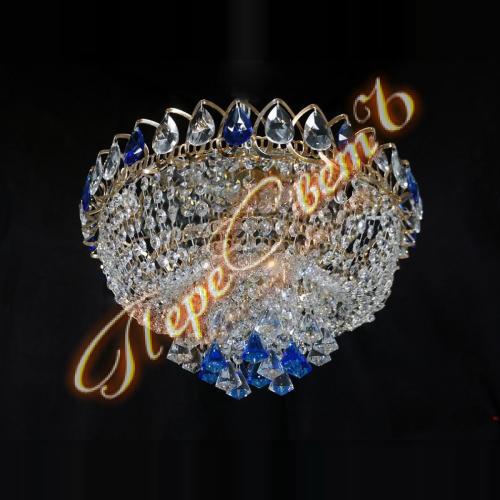 5056/30/К*Ц Капель Кулон (Пирамида 30), цв.к (синий)