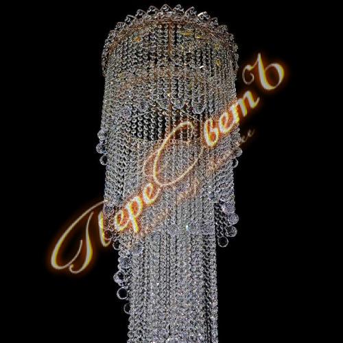 Люстра Винтаж Хрустальный №3 (Шар 30), d-450 мм, h-2000 мм