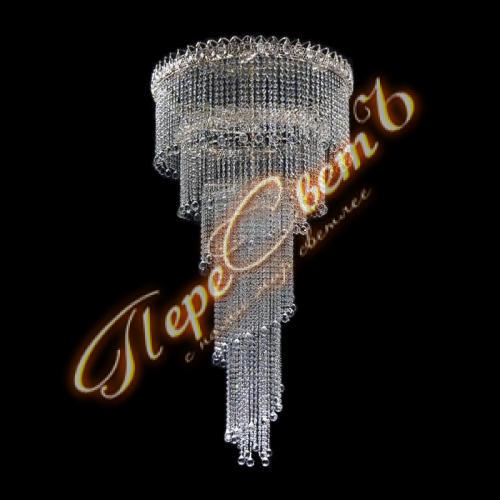 Люстра Винтаж Хрустальный №3 (Шар 30), d-800 мм, h-1500 мм