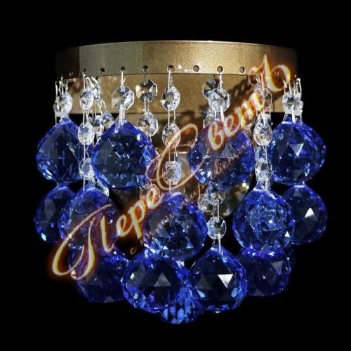 Бра Элегия Виноград (Шар 40), синий шар, бронза