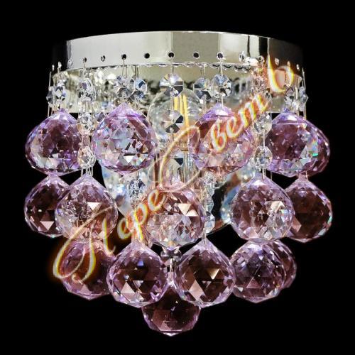 Бра Элегия Виноград (Шар 40), розовый шар, серебро