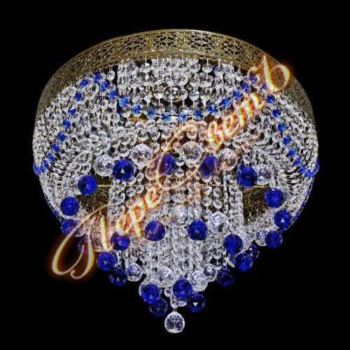 Люстра Италия 16 Феерия (Шар синий), под бронзу