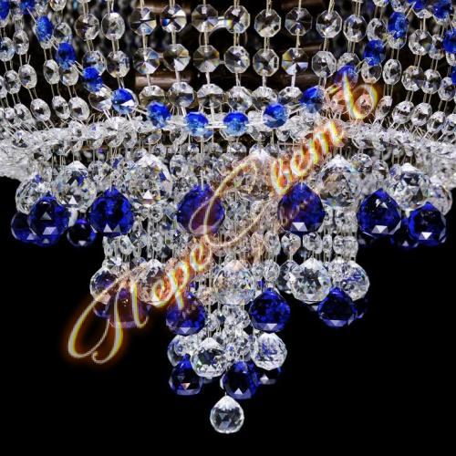 Люстра Италия 16 Феерия (Шар синий), под бронзу