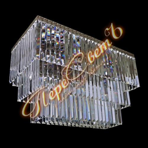 Люстра прямоугольная Италия 7 3 яруса (Пластина/20), цвет под бронзу