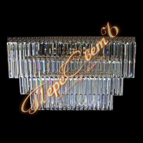 Люстра прямоугольная Италия 7 3 яруса (Пластина/20), цвет под бронзу