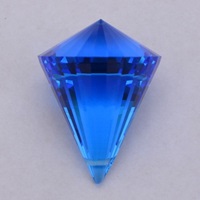 Хрустальная подвеска Пирамидка синего цвета